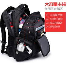 瑞士军刀包电脑双肩背包17寸男士大容量户外休闲旅行包 SA-9503
